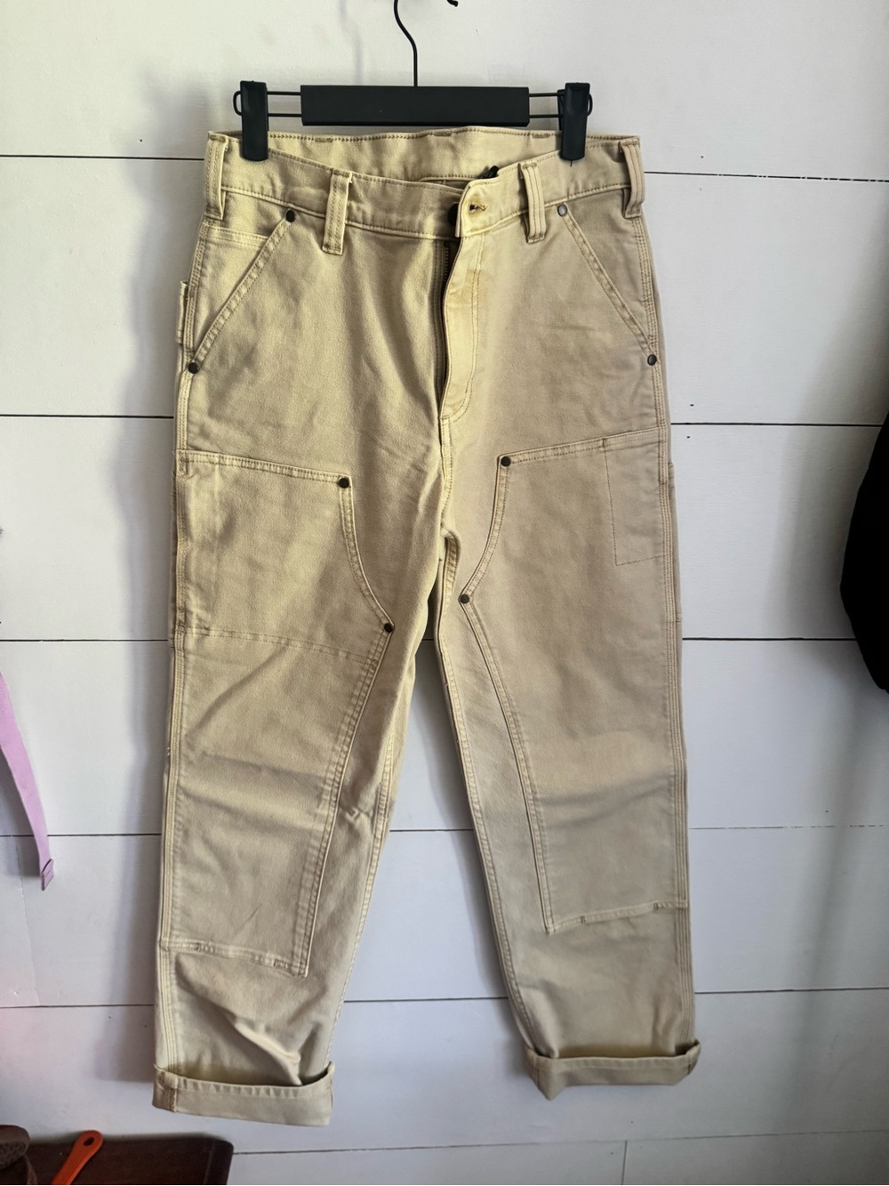 Carhartt Beige Cropped Work Jeans